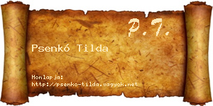 Psenkó Tilda névjegykártya